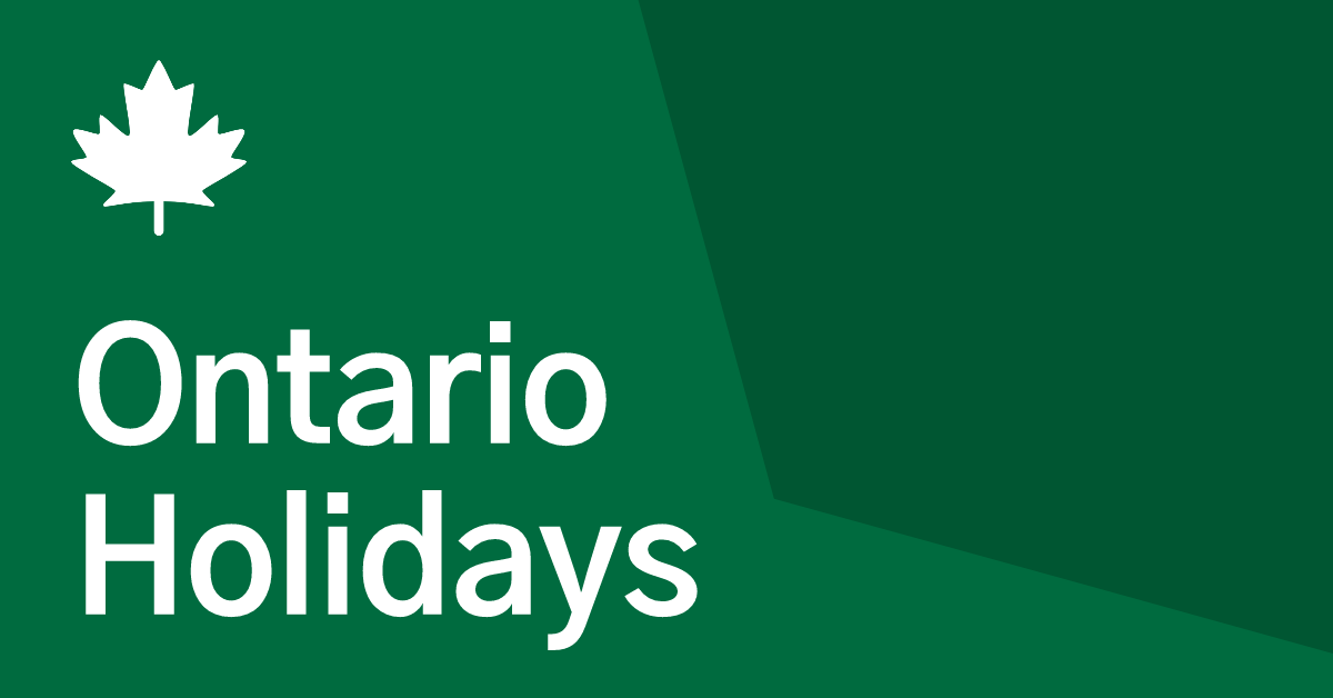 2022 Statutory Holidays in Ontario 
